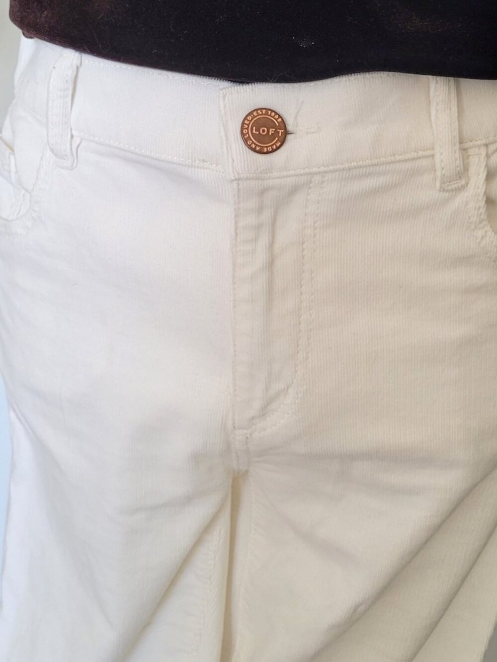 LOFT Winter White Corduroy Modern Skinny Pants - Picture 3 of 6